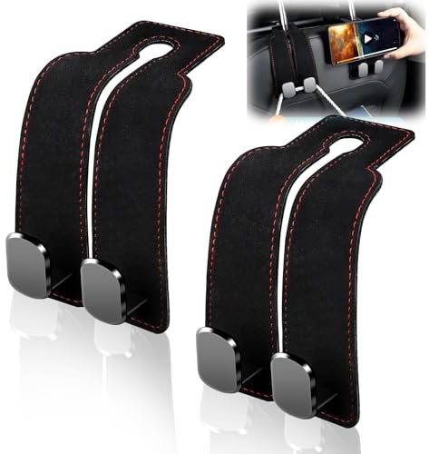 Auto Lagerung Haken 2 stücke, Auto Haken Rücksitz Kopfstütze Haken aufbewahrungshaken, Haken für die Kopfstütze des Autos, Kopfstützenhaken für Geldbörsen und Taschen. (Schwarz)