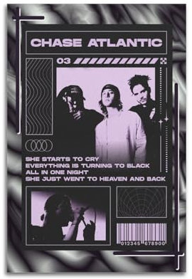 Chase Atlantic Poster, Musikposter, Promi-Poster, Sportposter, Fernseher, Filmstar-Poster, Wohnzimmer-Dekoration, Schlafzimmer, Zuhause, Ölgemälde, Leinwand, Gemälde, Dekoration, Geschenk, 30 x 45 cm,