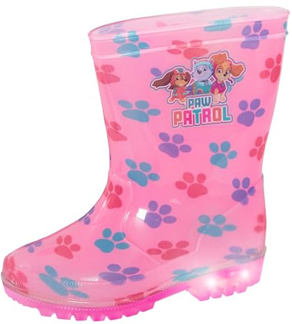 Paw Patrol Stivali di gomma da bambina con luce Skye lampeggiante rosa stivali da pioggia e neve