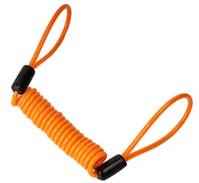 JECOMPRIS Bremsscheibenschloss Mit 1.2M Verlängertem Spiralkabel Orange Für Motorrad Und Fahrrad Schutz Sperrkabel Disc-Lock Sicherung