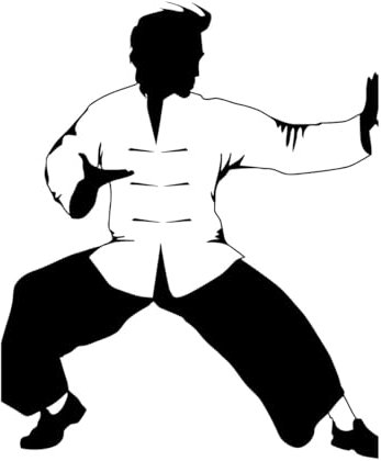 Kung Fu Vinyl Wand Aufkleber Für Büro Kämpfer Orientalischen Kampfkunst Karate Wand Aufkleber Für Übung Zimmer-XL-85x99cm-Black