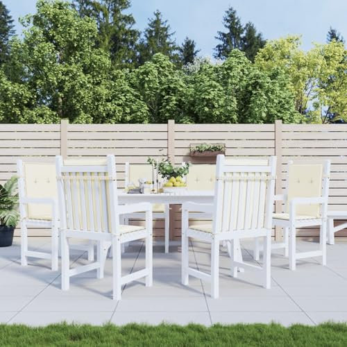 Sufrk Gartenstuhlauflagen für Niedriglehner 6 STK. Creme 100x50x3 cm Liegestuhl Auflage Gartenstuhlauflagen