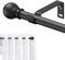 Tringles à rideaux pour fenêtres, 16mm noire épissure mate décorative tringle à rideaux 78-114cm avec supports pour fenêtres, chambre,salon,terrasse,cuisine