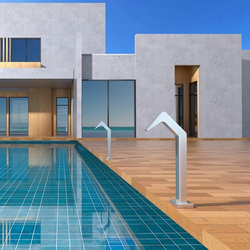 IMEX - Cascada Piscina de Acero S.316 | Fuente de Piscina en Cascada de 60x55mm | Pool Fountain con Chorro para Terraza Exterior | Agua Fria | Serie Niagara | Color Acero