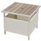 LZRS Adirondack Table d'appoint carrée avec trou pour parapluie, table d'appoint de piscine en polyéthylène haute densité pour jardin, piscine, compagnon d'intérieur, entretien facile et résistante