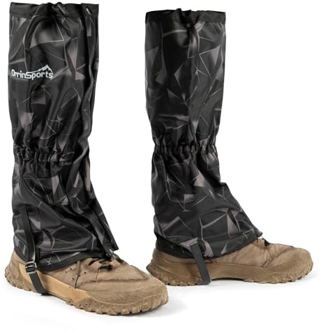 OrrinSports Verstellbare wasserdichte 1005D-Beinlinge für Männer und Frauen Schneestiefel-Gamaschen zum Wandern Jagen Sand- und Schlammwandern Bergsteigen oder Schneeschuhwandern (DreieckA M)