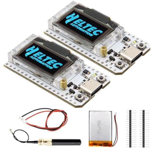 ARCELI LoRa ESP V3 Board mit 3000mAh Battery Set, Meshtastic LoRa ESP32 Entwicklungskit mit 868MHz Antenne und OLED Display, WiFi + BLE Dual-Core IoT Board kompatibel mit Arduino/Meshtastic（2 Stück）