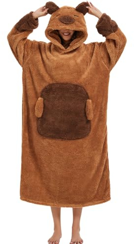 LATH.PIN Hoodie Decke Tragbare Verlängert Übergroße Oversized Pullover Tragbare Deckenhoodie Gemütlicher Decken-Sweatshirt mit Ärmeln und Riesigen Taschen für Erwachsene Unisex