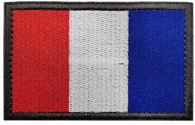 Militaire Écussons Drapeau France Tactique, Brodé à Repasser ou à Coudre Patch pour brassards et sacs à dos avec fermeture Velcro