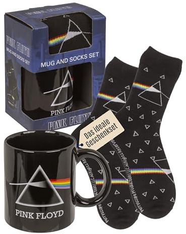 Out of the blue - Geschenkset Pink Floyd Becher & Socken - Steingut-Kaffeebecher 315 ml & Komfort-Socken in Gr. 41-45 - stylisches Geschenk-Bundle für Fans - präsentiert in dekorativer Bbox