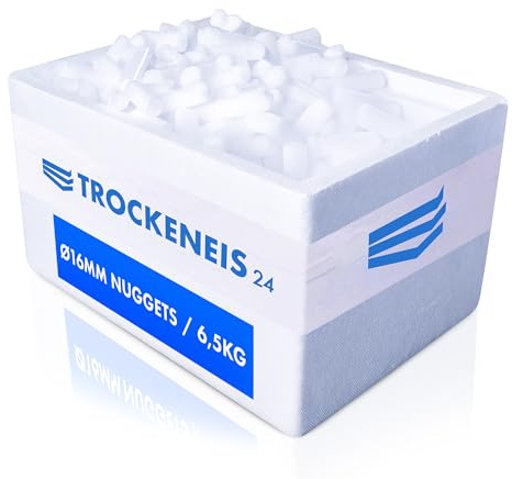 TROCKENEIS 24 - Trockeneis Nuggets 16mm (6,5 kg) - Lieferung in sicherer Thermobox inklusive - [Bestellungen bis 11Uhr Lieferung bis zum nächsten Tag 18Uhr] - Keine SAMSTAGSZUSTELLUNG