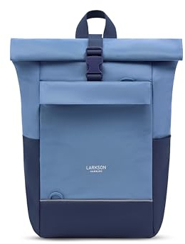 LARKSON Rucksack Kinder für Mädchen & Jungen Blau - Kjell - Rolltop Kinderrucksack mit Brustgurt - Ab 4 Jahre - 8 bis 10L - Wasserabweisend
