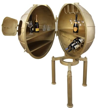 Casa Padrino Luxus Metall Getränke Bar Gold - Weinregal - Flaschenablage