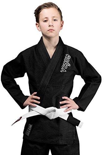 Venum, Contender Kinder BJJ Kampfanzug (Free Weiß belt included), Unisex Kinder, C3, Schwarz
