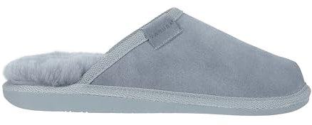 Vanuba Corriedale Handmade Damen Hausschuhe, Naturleder, 100% Schafwolle, Warme und Bequeme Hausschuhe, Velours Grau, Leder Grau, 39 EU