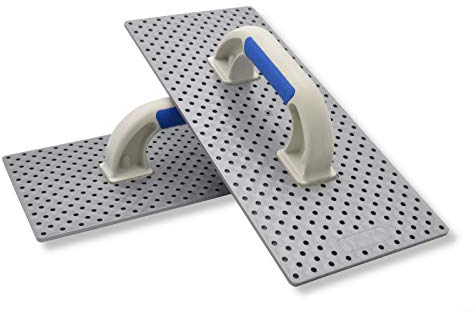 2er Set DEWEPRO® WDVS Kunststoff Schleifbrett mit Kronen 365x165mm - Reibebrett mit offenen Kunststoff-Raspelbelag - Kratzbrett - Egalisierungsbrett