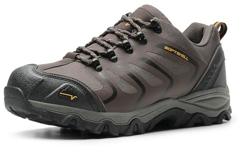 NORTIV 8 Men's Low Top Waterproof Hiking Shoes Trekking Trails Outdoor Work Shoes,Size 5.5,Army/Green/Black/Orange,160448_Low,Size 10,Brown/Black/tan,160448_Low