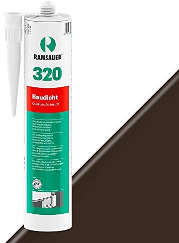 RAMSAUER 320 Baudicht (Bronce) - 310ml Kartusche, hoch elastisch, Abdichtung von Fugen an Fassaden, Dehnungs- & Stoßfugen Fertigbetonbau, Anschlussfugen Fenster-& Türrahmen, Innen- & Außenbereich