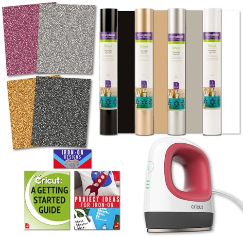 Cricut Easy Press Mini Heat Press Machine HTV Bundle for Tshirts, Hats, Mugs, Earrings - Red Raspberry