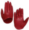 Harssidanzar Damen Lammfell Leder Half Palm Short Handschuhe ungefüttert GL011EU,Rot,S