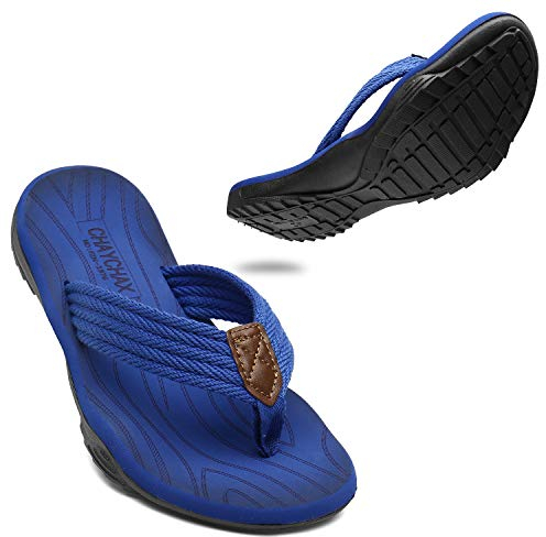 ChayChax Chanclas Hombre Deportivas Sandalias de Playa y Piscina Suave Zapatillas Antideslizante Verano Flip Flops,Azul,45 EU