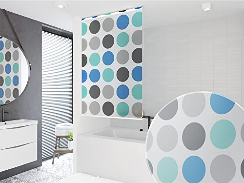 KSHANDEL24 Basic DUSCHROLLO Modell Retro BLAU TÜRKIS HELLGRAU ANTHRAZIT 7 Breiten ZUR Wahl (60x240 cm)