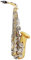 Btuty Alt-Saxophon Saxophon Sax Messing glänzend graviert Eb E-Flat Natur Weiß Muschel Knopf Blasinstrument mit Koffer Stummschaltung Handschuhe Reinigungstuch Gürtelbürste