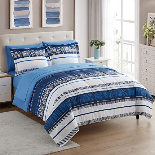 Sweet Home Collection Ultra Soft Down Alternative Set & Luxurious Bed Sheets, Polyester, Mediterranean, Twin