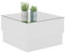 MOMMA HOME - Table Basse pour Salon - Modèle Tyrpa - Table Basse avec Verre Miroir - Idéale pour Le Salon ou la Salle à Manger - Finition Blanche - 60 x 60 x 35 cm
