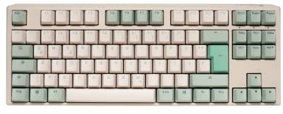 Ducky One 3 Matcha - Mechanische Gaming Tastatur Deutsches Layout im TKL-Format (80% Keyboard) mit Cherry MX Blue Switches, Hot-Swap-fähig (Kailh-Sockeln) und Abnehmbares Kabe