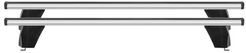 Menabo Dachträger Grundtäger kompatibel mit Citroen Jumpy 2007-2016 Aluminium 75kg Silber 2tlg Fixpunkte für Fahrradträger, Dachboxen, Skiträger Abschließbar