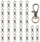 TAIYOU 30pcs Cierres Ganchos para Llavero Plata 32mm Gancho de Resorte Anillo Llavero Giratorios Ganchos de Langosta para Llaves Bolsas de Bricolaje Accesorios de Joyería