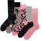 Dedoles Chaussettes Unisexe Homme Femme & Enfants beaucoup designs amusants gauche droite différent, couleur: Multicolore, motif: Chats roses (paquet de 5), taille: 35-38