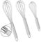 Alfresco 3 Pack Metal Whisk Set, 8'' 10'' 12'' - Egg, Balloon, Manual Mini Whisk for Cooking, Blending, Beating, Stirring, Silver (DDQTZ001)