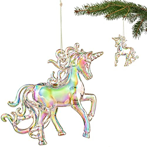 alles-meine.de GmbH Anhänger/Weihnachtsbaumkugel Verschiedene Modelle wählbar 2 Stück Anhänger/Weihnachtsbaumschmuck/Deko Figur Einhorn 10,5 cm - Innen & Außen - ..