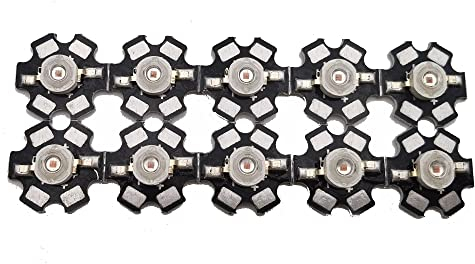 10 unidades de chip LED de alta potencia en placa 3 W, amarillo, 590 – 595 nm (400 mA – 500 mA/CC 2 V – 2,4 V/3 W) superbrillante SMD COB componentes diodo 3 W con estrella negra PCB de 20 mm