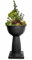 HOMION Pedestal Flower Plant Planter Pot 40cm Black Jardinière Round Planter Pot Venetian Plastic Garden Bowl Free Standing