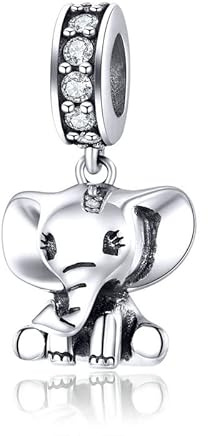 Charm Baby Elefant Dumbo Cartoon für Disney 925er Silber - Les Folies für Pandora, Sterling-Silber, Zirkonia