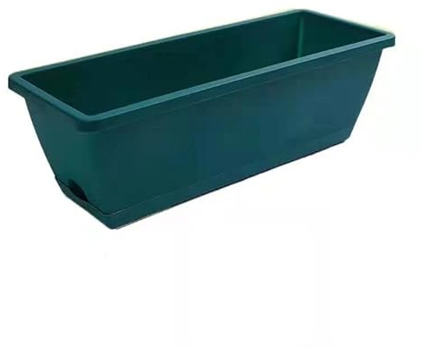 Pot Pour Plantes Jardinière Rectangulaire/Balcon/Extérieure,Pots De Fleurs Pour Exterieur/Interieur,Pot Pour Plantation En Plastique, Pour Jardin,Bac À Fleurs Pot Avec Reserve D'eau ( Color : Vert fon