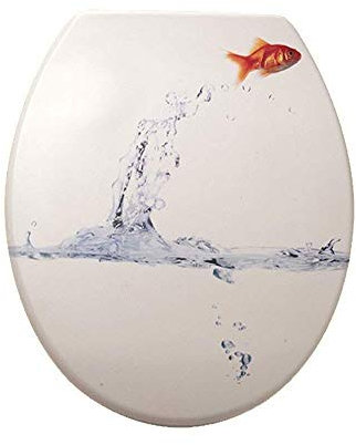 Wc-Sitz U/V/O-Form-Druck-Toilettendeckel Mit Fester Wc-Sitzabdeckung Für Die Familie (Weiß 45 * 38 Cm) (Weiß 45 * 38 Cm)
