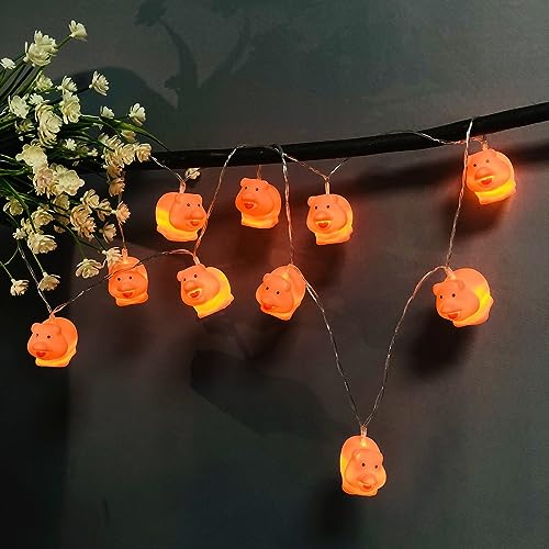 Riaxuebiy Niedlich Schwein Lichterkette,Rosa Schwein Nachtlicht Batteriebetrieben Feenlampe für Kinderzimmer Halloween Klassenzimmer Geburtstag Ostern Dekoration (1.65m/10led)