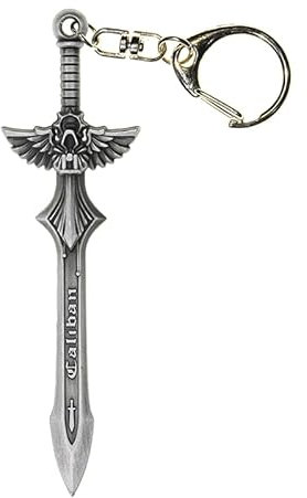 Starforged Warhammer 40K Dark Angels Sword of Colibon 2023 Porte-clés pour homme Cadeau de Noël Petit ami, Argenté, taille unique