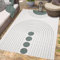 carpet city In- & Outdoor-Teppich Grün, Creme - Wendeteppich - 120x170 cm - Kreis-Muster - Wetterbeständig für Balkon, Terrasse - Teppiche Modern Indoor Wohnzimmer, Küche