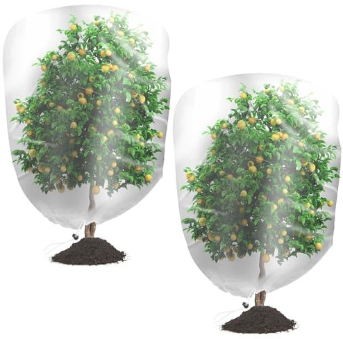 iwiio Bird Netting for Garden Protection - 2 Pack Fruit Tree Netting with Drawstring, Garden Netting Mesh, Cherry Tree Netting Mesh, Protect Plants Fruits Flower from Insect Bird Eating(80x120cm)