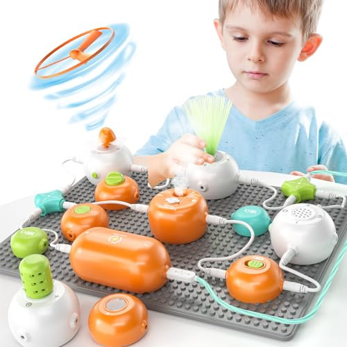 SNAEN Science Kit Electric Circuits, Electronics Exploration Kit DIY Building Blocks with 100+ Projects, 30 Circuit Parts, Science Kits for Boys Girls, STEM Educational Toys for Children 3+
