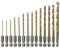 NordWolf 14-Piece M35 Cobalt Drill Bit Set for Stainless Steel, Hard Metals & Cast Iron, Jobber Length with 1/4 Hex Shank, SAE Sizes 1/16 to 1/4 in Storage Case