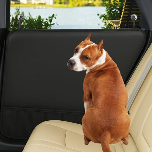 fidozen Dog Car Door Protector - 2 Pack Durable & Universal Fit Anti-Scratch Waterproof Vehicle Door Covers, Guards Your Car from Dog Scratching, Essential Accessories for SUV Interiors，Black