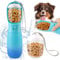Dog Water Bottle Large Capacity 550 Ml Dog Travel Water Bottle with Food Container 100g Portable Dog Water Bottles for Walking Pet Hiking （Frosted Gradient Blue）