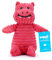 Zappi Co Jouet en Peluche pour Chien en Forme d'hippopotame Rose ou de Dragon : Design côtelé, Parfait pour Les Jeux interactifs des Petits et Moyens Chiens.