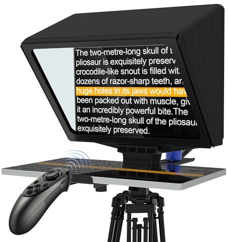 GEIMRSY 9,4 Zoll Aluminium Teleprompter mit 70/30 geteiltem Glas für Handy und Kamera Shooting, kompatibel mit S-Telepromter App für iOS/Android